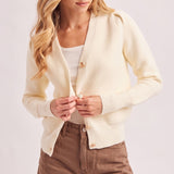 Button Down V Neck Cardi