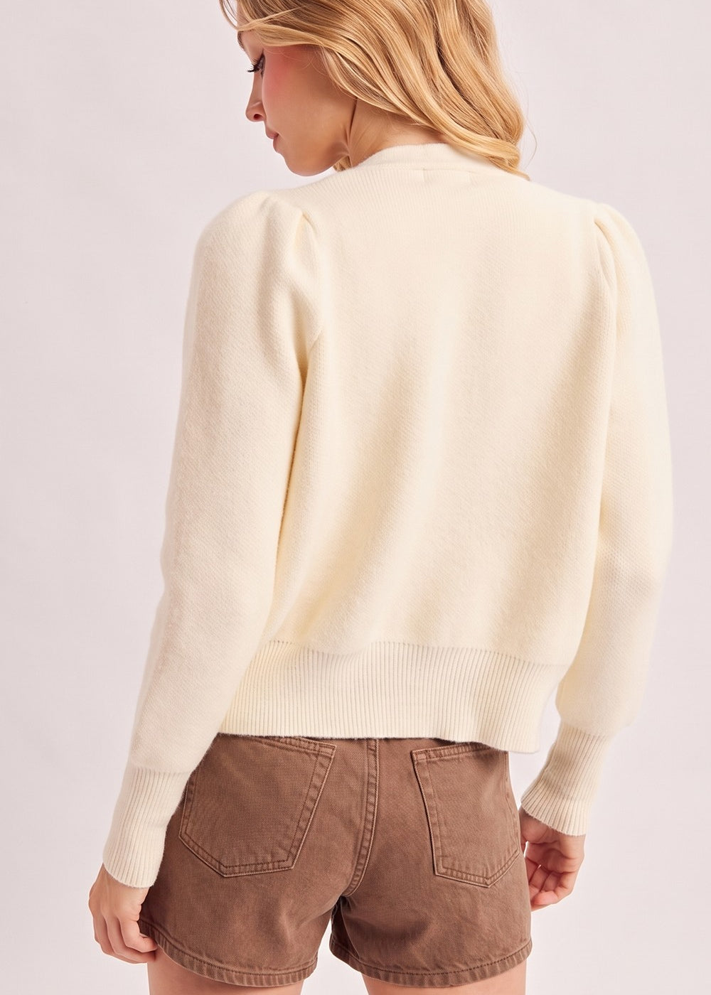 Button Down V Neck Cardi