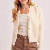 Button Down V Neck Cardi