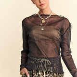 Glitter Mesh Layering Top