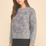 Embroidered Floral Knit Sweater