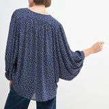 Ditsy Print Oversized Blouse