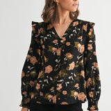 Smock Detail Satin Blouse