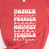 Reindeer & Cocktails Christmas Graphic Tee