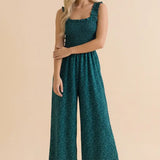 Smocked Floral Jumpsuit