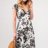 Floral Print Ruffled Maxi Dress (Plus)