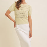 Pointelle Style Sweater Top