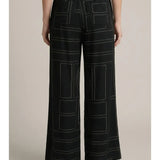 Line Stitch Wide Leg Pant
