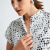 Polka Dot Dolman Blouse