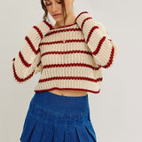 Open Knit Cropped Sweater