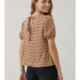 Polka Dot Peplum Blouse