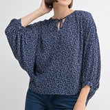 Ditsy Print Oversized Blouse