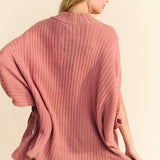 Slit Sleeve Poncho Style Sweater