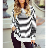 Side Split Striped Sweatshirt