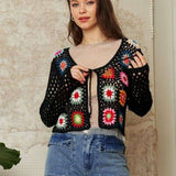 Tie Front Crochet Cardigan