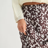Abstract Satin Midi Skirt