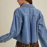 Raw Edge Denim Button Down