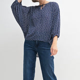 Ditsy Print Oversized Blouse
