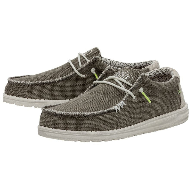 HEY DUDE Men's Phoenix Basic Knit Slide (White)