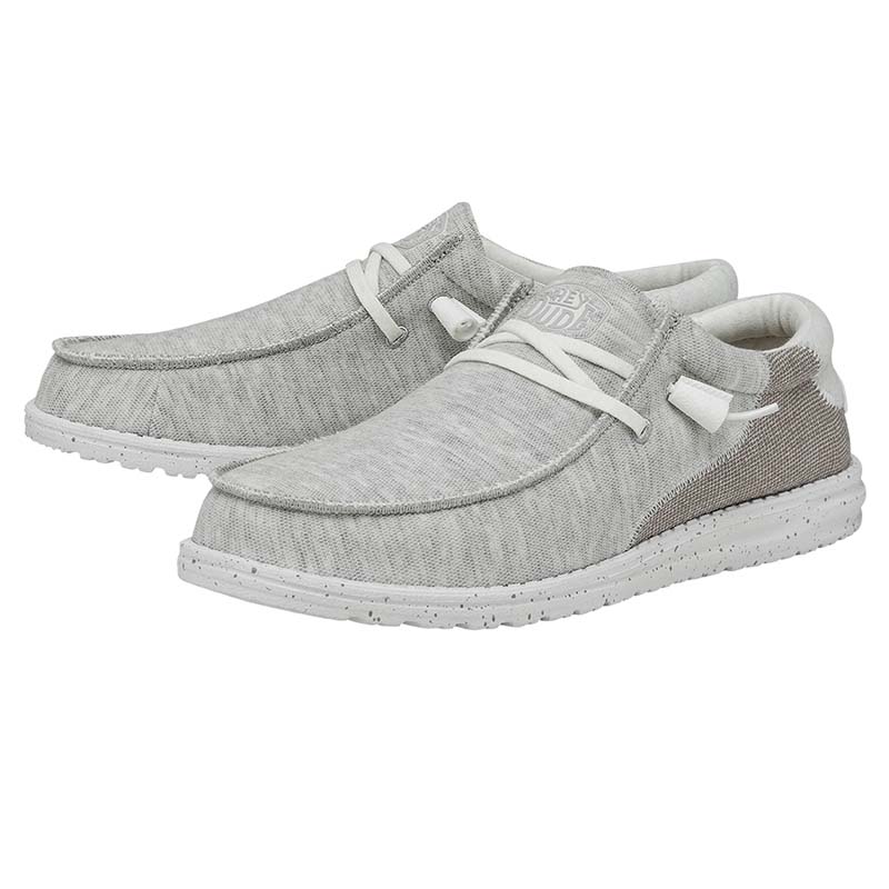 HEY DUDE Men's Phoenix Basic Knit Slide (White)