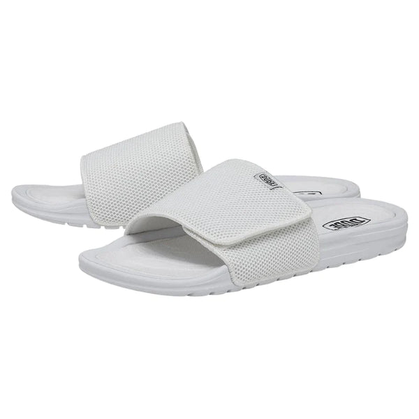 HEY DUDE Men's Phoenix Basic Knit Slide (White)