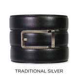Black Leather Ratchet Belt & Buckle Set (Tough Apparel)