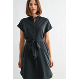 Self Tie Satin Midi Dress
