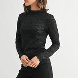 Lovely In Lace Mock Neck Top