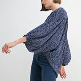 Ditsy Print Oversized Blouse