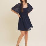 Flutter Sleeve Yoryu Chiffon Dress