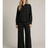 Line Stitch Wide Leg Pant