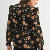 Smock Detail Satin Blouse