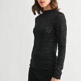Lovely In Lace Mock Neck Top