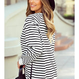 Side Split Striped Sweatshirt