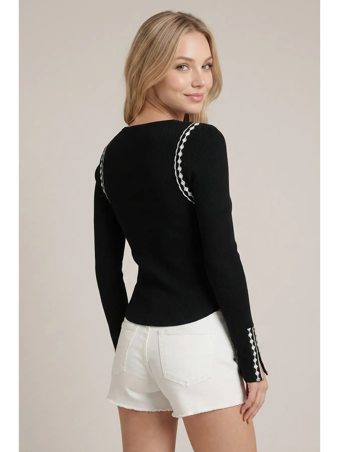 Lace Trim Boatneck Top