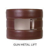 Chestnut Leather Ratchet Belt & Buckle Set (Tough Apparel)