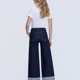 Olivia Cuffed Wide Leg Ankle Jean (Vervet)