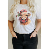 Longhorn Christmas Cow Graphic Tee