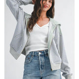 Striped Zip Hoodie