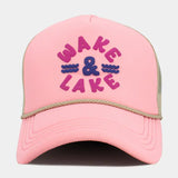 "Wake & Lake" Mesh Back Trucker Hat
