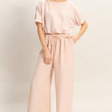 Textured Drawstring Top & Pant Set