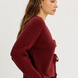 Bow Tie Cropped Sweater Cardi