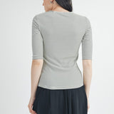 Half Sleeve Knit Tee Top