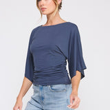 Angel Sleeve Cinch Side Blouse