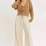 Bow Tie Cropped Sweater Cardi