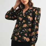 Smock Detail Satin Blouse