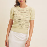 Pointelle Style Sweater Top