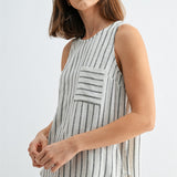 Contrast Stripe Tank Blouse
