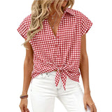 Gingham Button Down Blouse