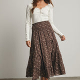 Floral Tiered Midi Skirt